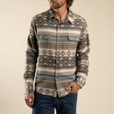 The Sendero Provisions Co. Men's Boquillas Long Sleeve Shirt in Cream Brown