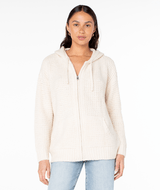 Roxy Women's Glassy Zip  Up Sweater in Parchment