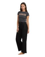 Billabong Women's Free Fall Black Denim Jeans side detail