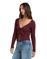Billabong Women's Fever Twist Long Sleeve Knit Top front view