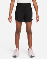 Nike Girls' One Woven short in Black flat lay
