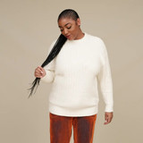 UGG Women's Riz Rib Long Sleeve Sweater Cream detail