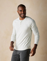 The Normal Brand Men's Puremeso Everyday Henley in Stone detail view