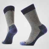Smartwool Men's Everyday Rollinsville Crew Socks Fossil and Navy