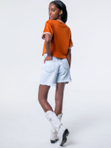 Established & Co. Women's University of Texas Mesh Cropped Football Jersey back view