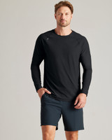 Rhone Reign Long Sleeve Tee Black Heather side view