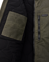 Filson Men's Tin Cloth Primaloft Vest in Otter Green detail