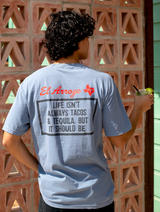 El Arroyo Marquee Tee angled front view showing design detail