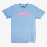 TYLER'S Funfont Logo Tee Blue Hydrangea front