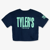 The TYLER'S  Crop Tee in Navy and Mint