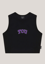 Hype and Vice Women's TCU Cut Off Tank in Black front view