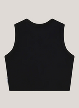 Hype and Vice Women's TCU Cut Off Tank in Black back view