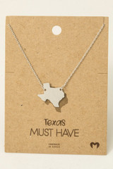Fame Texas State Pendant Necklace Silver front view