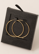 Fame Secret Box Thin Hoop Earrings Gold