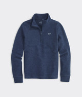 Vineyard Vines Boys' Saltwater Quarter-Zip Pullover in Deep Navy side detail