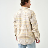 Burlebo Men's Vintage Heavyweight Flannel in Whitetail Deer Aztec on model