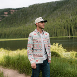 Burlebo Men's Vintage Heavyweight Flannel in Flying Duck Aztec flat lay