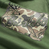 Burlebo Men's Deer Camo Patch Logo Fleece Hoodie in Heather Olive