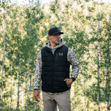 Burlebo Men's Puffer Vest in Black on model