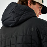Burlebo Men's Puffer Jacket in Black detail view