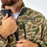 Burlebo Men's Mountain Fleece Sherpa Quarter Zip Pullover in Alpine Camo
