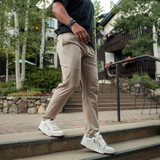 Burlebo Men's Performance Pant Cobblestone Khaki side view