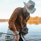 Poncho Outdoors Men's Western Flannel in the Cheyenne Colorway, lifestyle