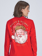 Simply Southern Girls' Leo Santa Long Sleeve Tee