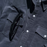 Poncho Outdoors Corduroy Long Sleeve Shirt Barton Springs slit detail