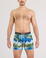 SAXX Men's Volt Breathable Mesh Boxer Brief in Bitmap Big Mouth / Multi
