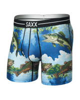 SAXX Men's Volt Breathable Mesh Boxer Brief in Bitmap Big Mouth / Multi