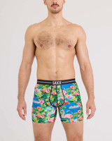 SAXX Men's Volt Breathable Mesh Boxer Brief in Flamingo Day / Multi