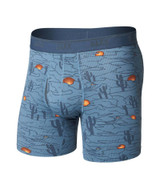 SAXX Men's Quest Quick-Dry Mesh Boxer Brief in Canyonlands/Washed Blue