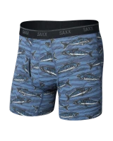 SAXX Men's Quest Quick-Dry Mesh Boxer Brief in Holy Mackerel/Washed Indigo