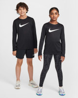 Nike Kids' Legend Dri-FIT Long Sleeve Tee Black front view
