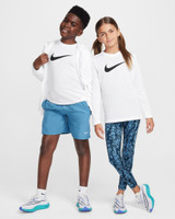 Nike Kids' Legend Dri-FIT Long Sleeve Tee White close-up