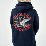 Burlebo Boys' Old School Duck Hunt Hoodie in Heather Navy