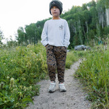 Burlebo Boys' Camo Fleece Joggers in Gauge Camo detail