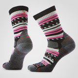 The Smartwool Women's Hike Margarita Mid Crew Socks in Black and Pink