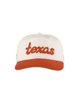 Mañana Texas Two-Tone Snapback Hat in Cream and Orange front view