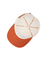 Mañana Texas Two-Tone Snapback Hat in Cream and Orange underside view