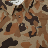 Poncho Outdoors Men's Field Polospieler-Logo Polo in Dove Stool / Duck Camo