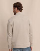 Southern Tide Men's Adler Lane Quarter Zip Pullover in Sandstone Khaki back view