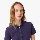Lacoste Women's Short Sleeve Slim Fit Polo in Deep Purple back