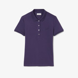 Lacoste Women's Short Sleeve Slim Fit Polo in Deep Purple worn