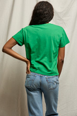 perfectwhitetee Women's Harley Boxy Tee in Grass detail