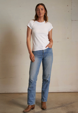 perfectwhitetee Women's Sheryl Baby Tee in White side view