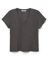 perfectwhitetee Women's Hendrix Boxy V-Neck Tee in Vintage Black