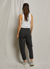 perfectwhitetee Women's Johnny French Terry Easy Sweatpants in Vintage Black back view