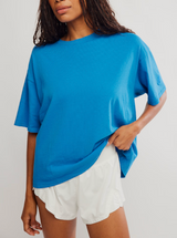 FP Movement Women's Tackle Tee Light Cobalt back view